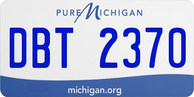 MI license plate DBT2370