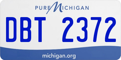 MI license plate DBT2372