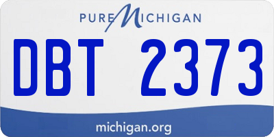MI license plate DBT2373