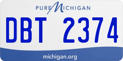 MI license plate DBT2374