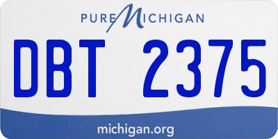 MI license plate DBT2375