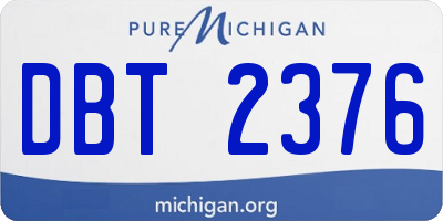 MI license plate DBT2376