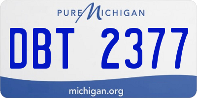 MI license plate DBT2377