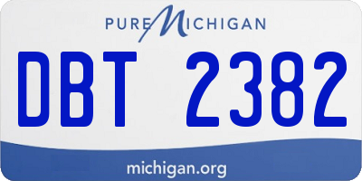 MI license plate DBT2382