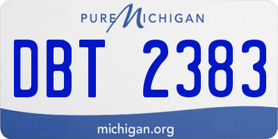 MI license plate DBT2383