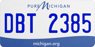 MI license plate DBT2385