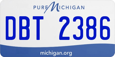 MI license plate DBT2386