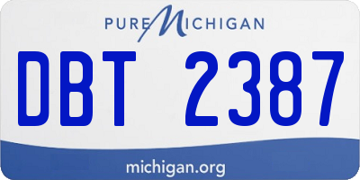 MI license plate DBT2387
