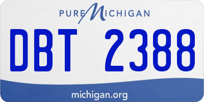 MI license plate DBT2388