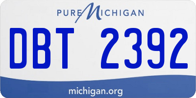 MI license plate DBT2392