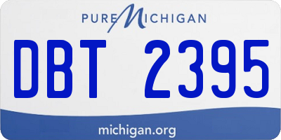 MI license plate DBT2395