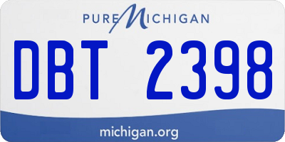 MI license plate DBT2398