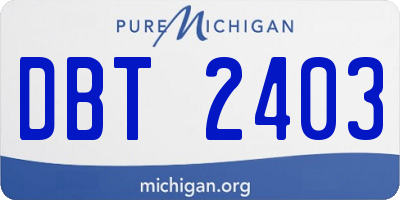 MI license plate DBT2403