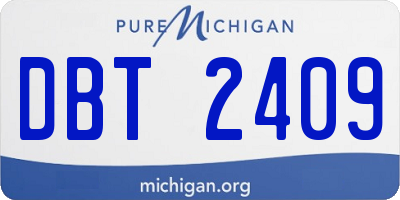 MI license plate DBT2409
