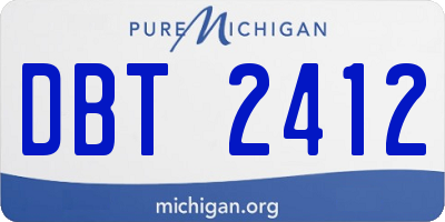 MI license plate DBT2412