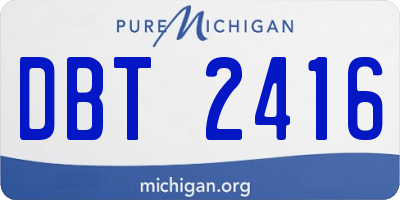 MI license plate DBT2416