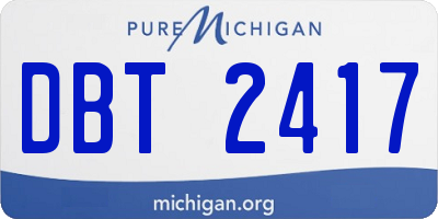 MI license plate DBT2417