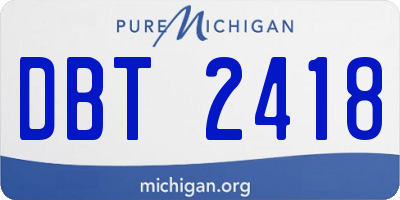 MI license plate DBT2418