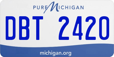 MI license plate DBT2420