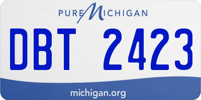 MI license plate DBT2423