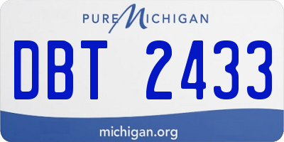 MI license plate DBT2433