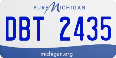 MI license plate DBT2435