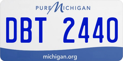 MI license plate DBT2440