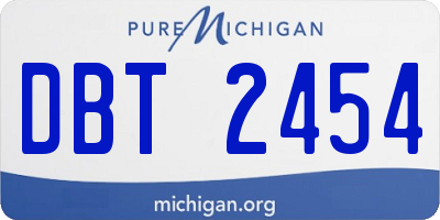 MI license plate DBT2454