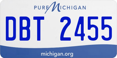 MI license plate DBT2455