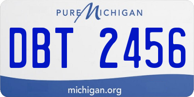 MI license plate DBT2456