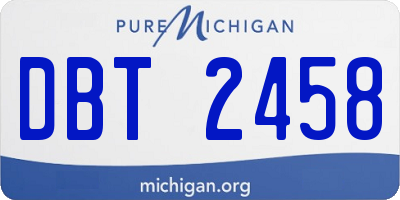 MI license plate DBT2458