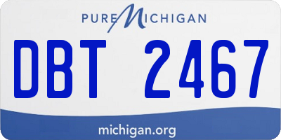 MI license plate DBT2467