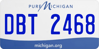 MI license plate DBT2468