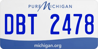 MI license plate DBT2478