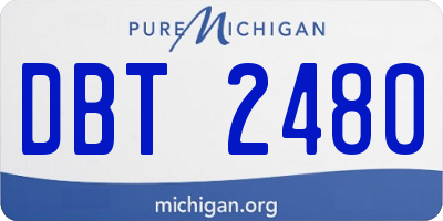MI license plate DBT2480