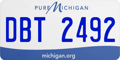 MI license plate DBT2492