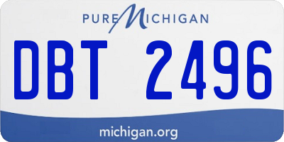 MI license plate DBT2496