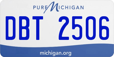 MI license plate DBT2506