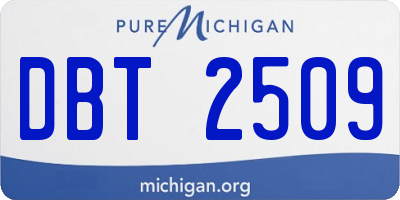 MI license plate DBT2509