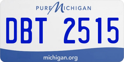 MI license plate DBT2515