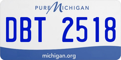 MI license plate DBT2518