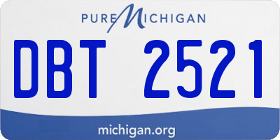 MI license plate DBT2521