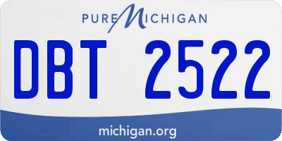 MI license plate DBT2522