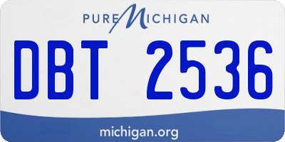 MI license plate DBT2536