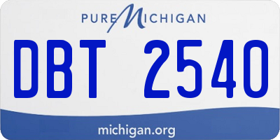MI license plate DBT2540