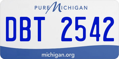 MI license plate DBT2542