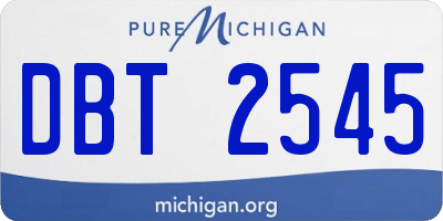 MI license plate DBT2545
