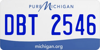 MI license plate DBT2546