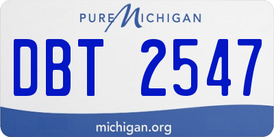 MI license plate DBT2547