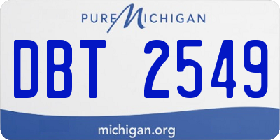 MI license plate DBT2549